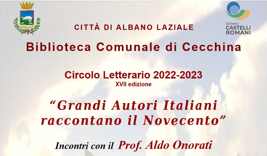 Albano – Biblioteca di Cecchina: giovedì 19 gennaio Circolo Letterario Onorati Aldo