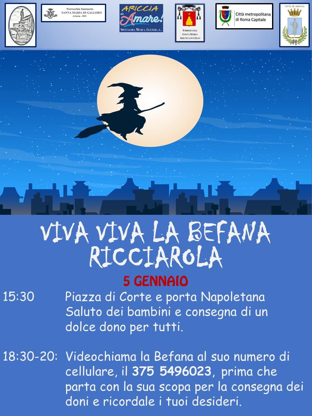 Ariccia – Ad Ariccia arriva la Befana per grandi e piccini