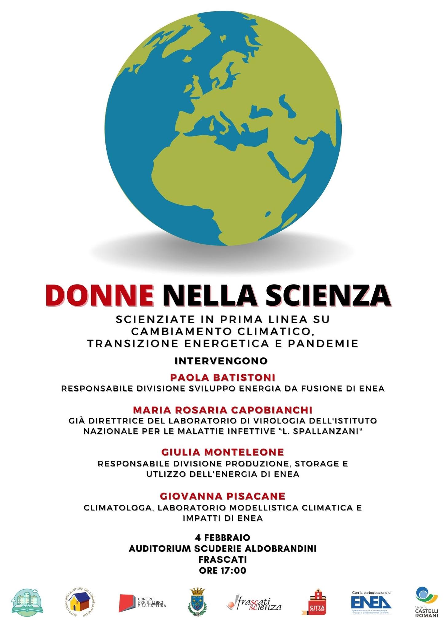 Frascati – Donne nella scienza: sabato 4 febbraio alle Scuderie Aldobrandini￼