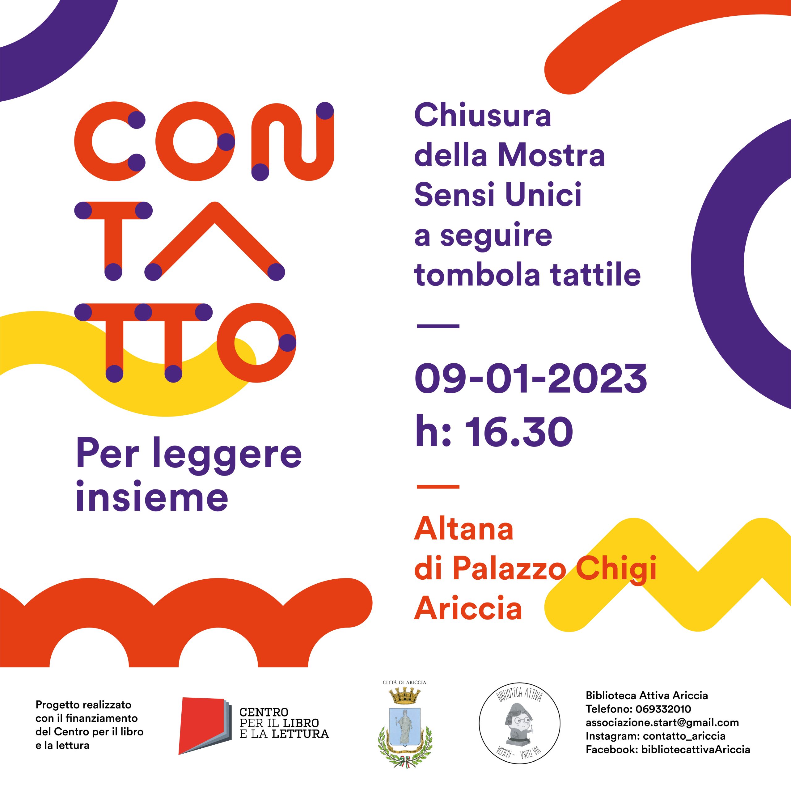 Chiusura della Mostra “Sensi Unici” ad Ariccia e Tombola tattile