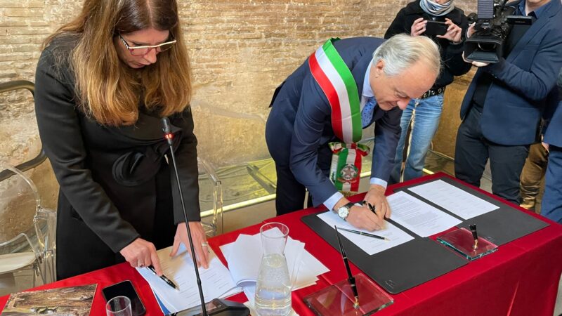 Marino: Firmato alle Terme di Diocleziano il Protocollo d’intesa per la sua candidatura all’Unesco