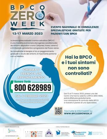 Al via la prima edizione di BCO ZERO WEEK: attivo il numero verde per prenotare Consulenze gratuite in 40 centri specialistici