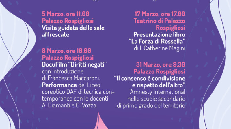 “Marzo Donna Zagarolo – Esperienze e linguaggi”. Sabato 4 Marzo al via il cartellone di eventi dedicato alla donna