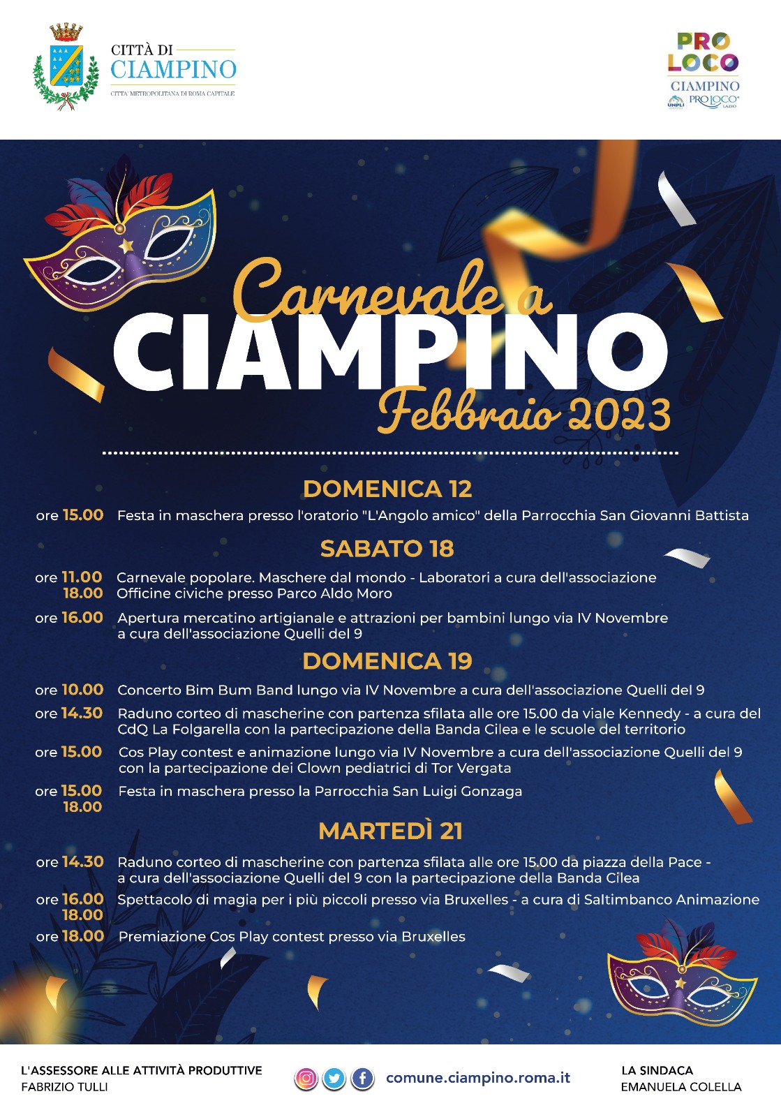 Ciampino: Il programma del Carnevale in città