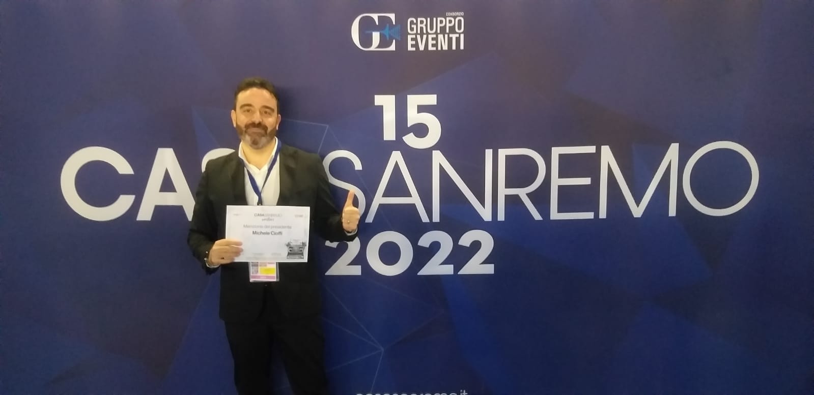 Nettuno: Lo scrittore Michele Cioffi a “Casa Sanremo” durante la settimana del Festival. Il premio letterario della Città dei Fiori