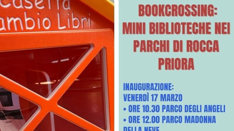 A Rocca Priora arriva il BookCrossing, mini-biblioteche nei parchi per lasciare libri già letti e prenderne in cambio altri