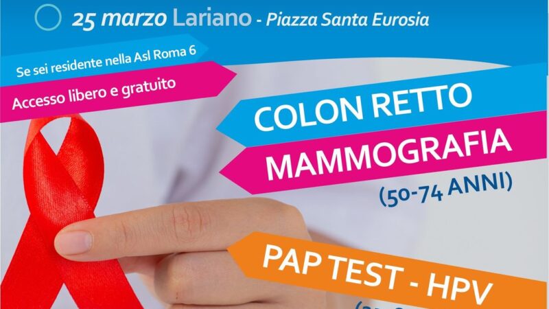 Asl Roma 6, il camper degli screening oncologici sarà a Santa Maria delle Mole