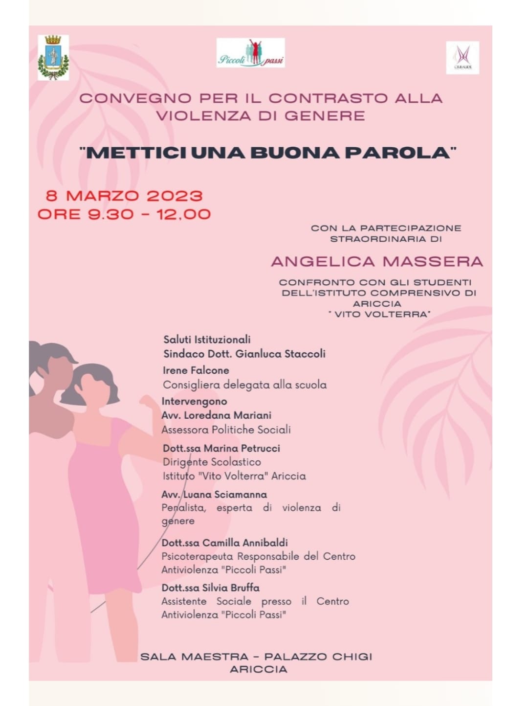 8 Marzo, A Palazzo Chigi di Ariccia il convegno “Mettici una buona parola”