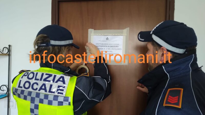 Rocca di Papa, la Polizia Locale chiude una casa alloggio in cohousing per disabili che operava senza autorizzazione