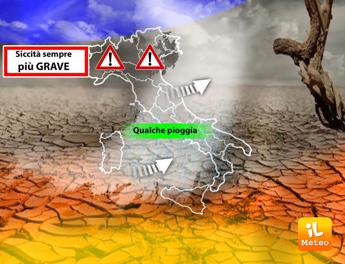 Meteo, Italia divisa: pioggia al Centro-Sud, siccità al Nord