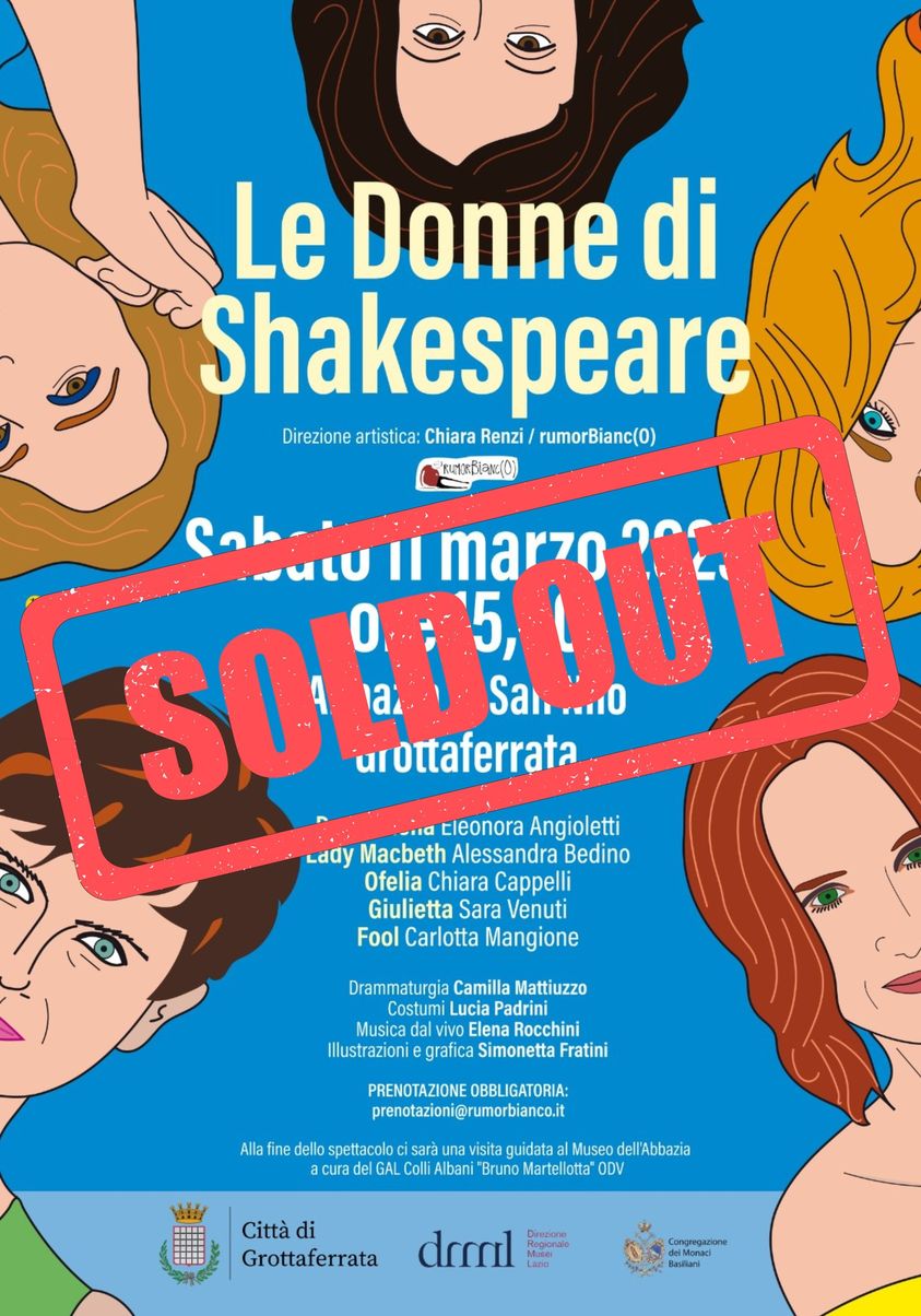 Grottaferrata: Sold out per lo spettacolo di oggi “Le Donne di Shakespeare”