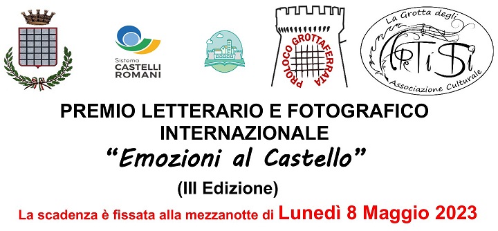 A Grottaferrata tornano le “Emozioni al castello”: la III edizione del Premio Letterario e Fotografico Internazionale