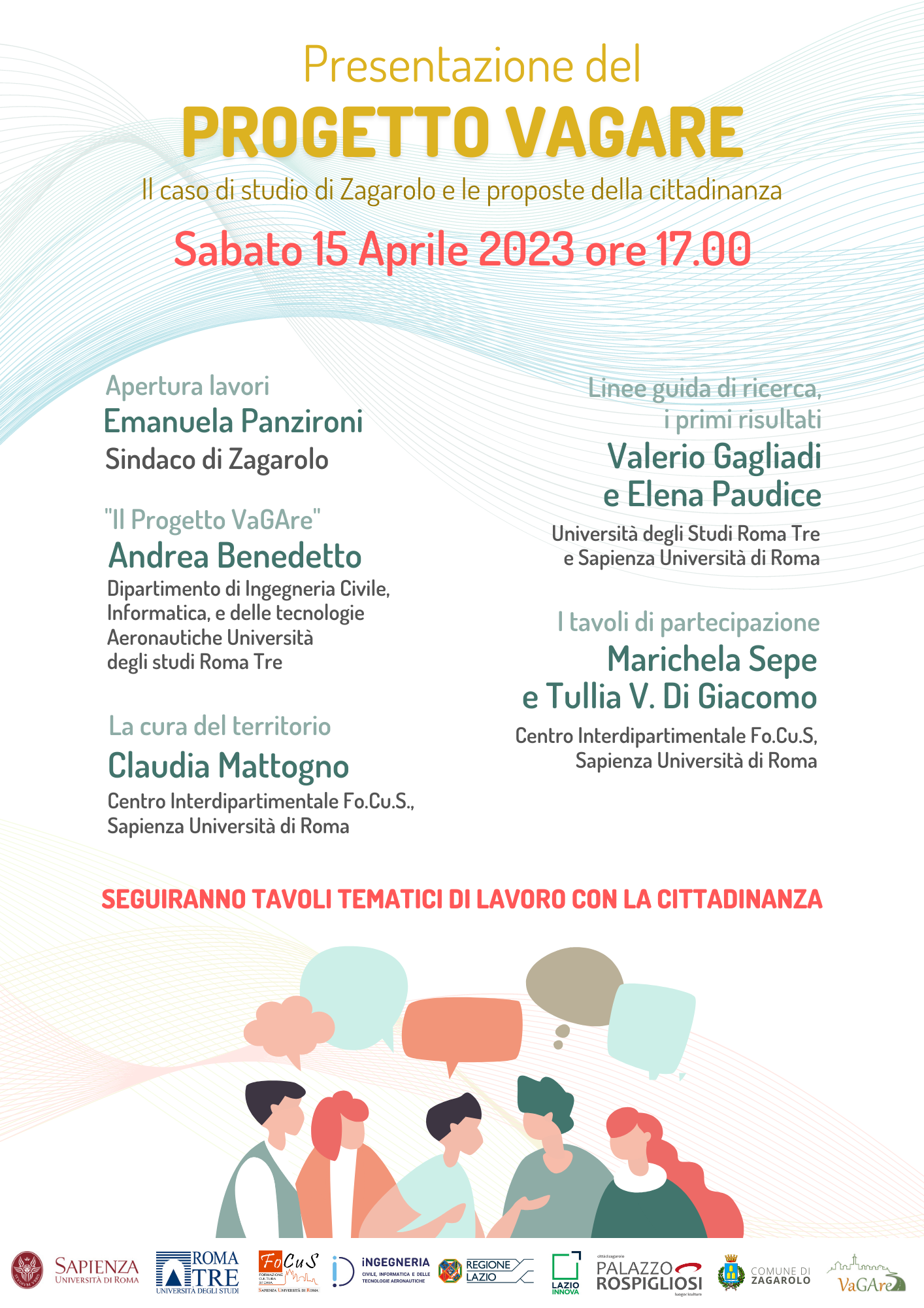 Zagarolo – Sabato 15 aprile presentazione del “Progetto VaGAre” a tutta la cittadinanza