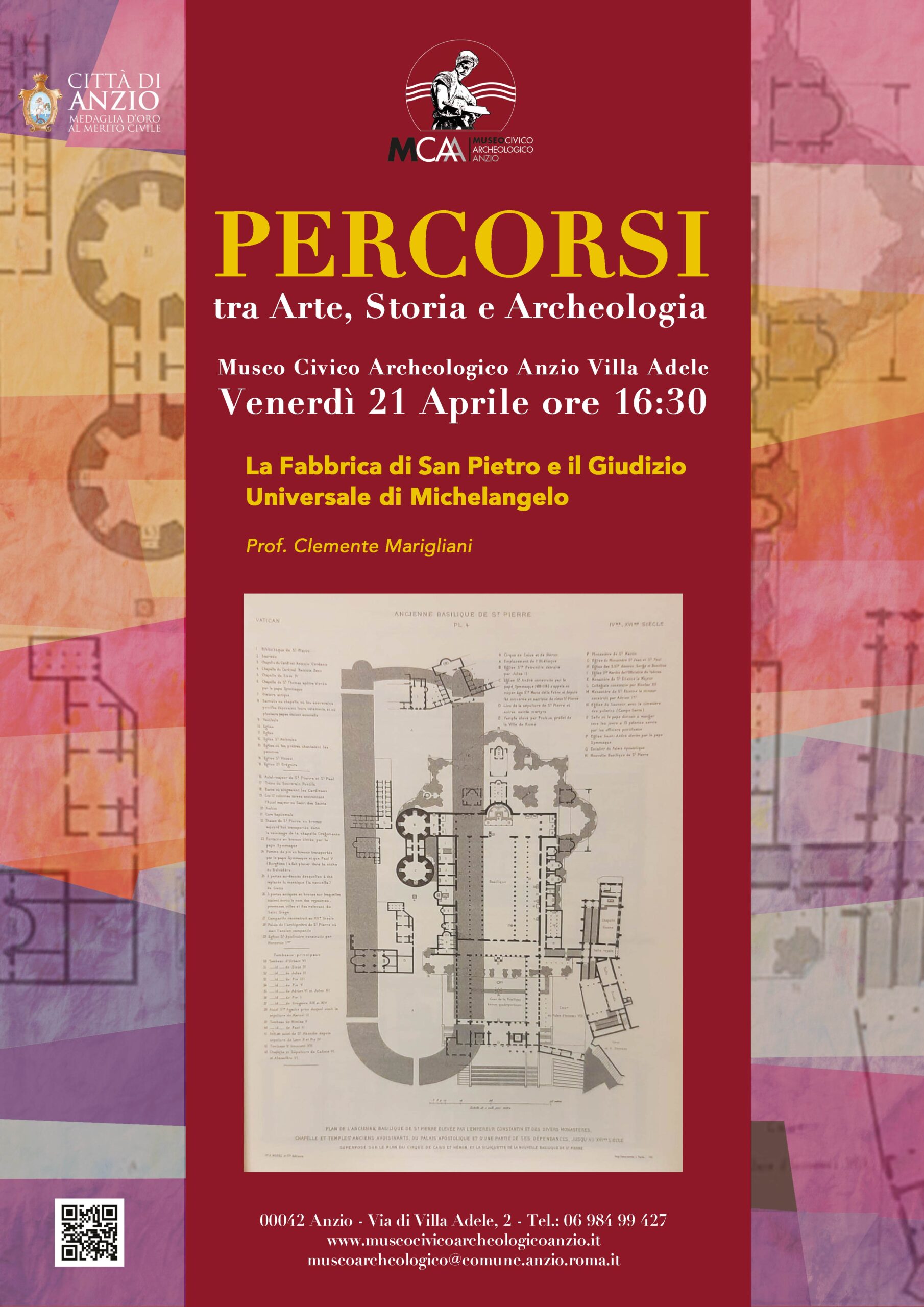 Anzio: PERCORSI, tra Arte, Storia ed Archeologia. Il 21 aprile, l’incontro culturale “La Fabbrica di San Pietro e il Giudizio Universale di Michelangelo”