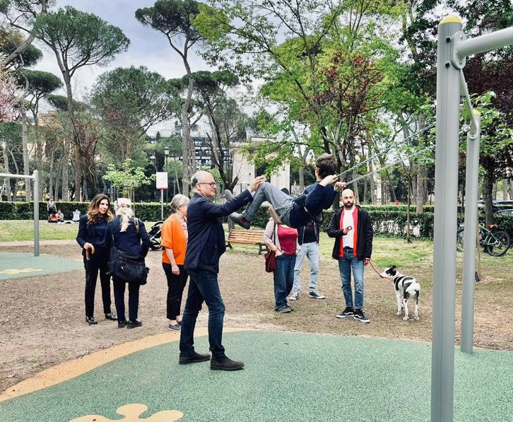 Villa Borghese ha una nuova area giochi, il sindaco Gualtieri all’inaugurazione