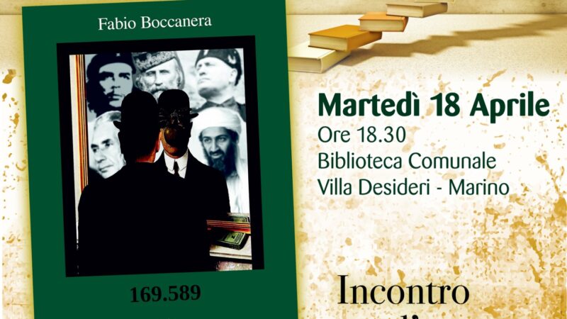 Marino: “I Martedì letterari”, prosegue la consueta rassegna con la presentazione del libro di Fabio Boccanera