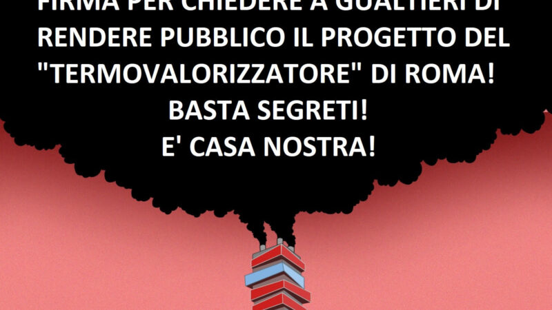 L’Associazione Salute Ambiente lancia una raccolta firme per il “No all’inceneritore e no alla “segretezza” sul progetto