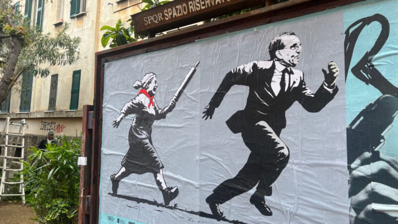 Street Art Roma: la nuova opera di Laika per il giorno della Liberazione