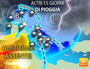 Maltempo non finisce, ci aspettano altri 15 giorni di pioggia