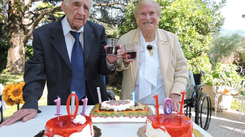 Grottaferrata, doppio compleanno a Villa Cristina, per due ultracentenari, Amilcare Salvati e Antonietta Paparello