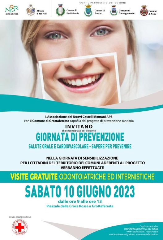 Grottaferrata, sabato 10 giugno la Giornata di Prevenzione Cardiovascolare e Orale