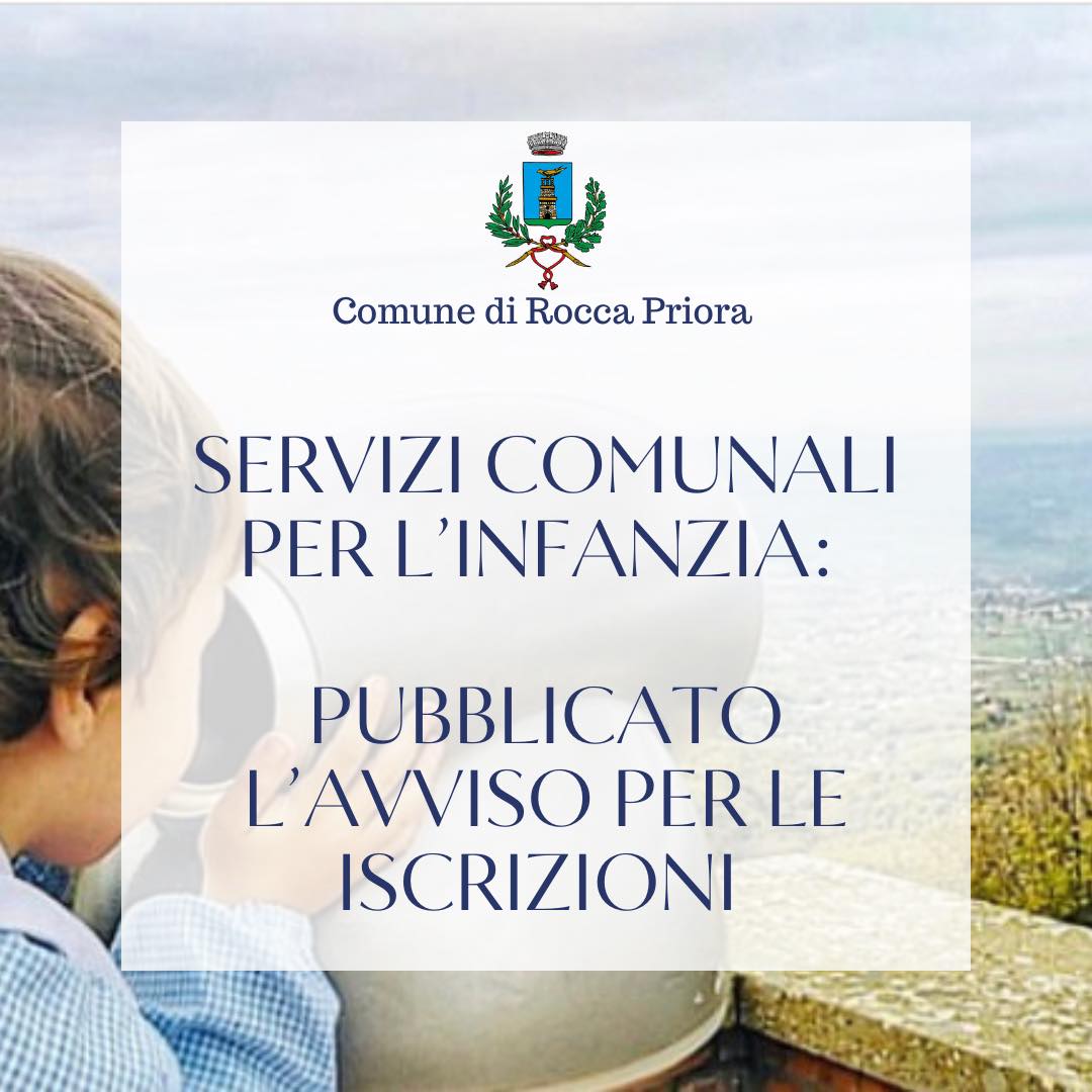 Rocca Priora, via alle iscrizioni per i servizi comunali per l’infanzia