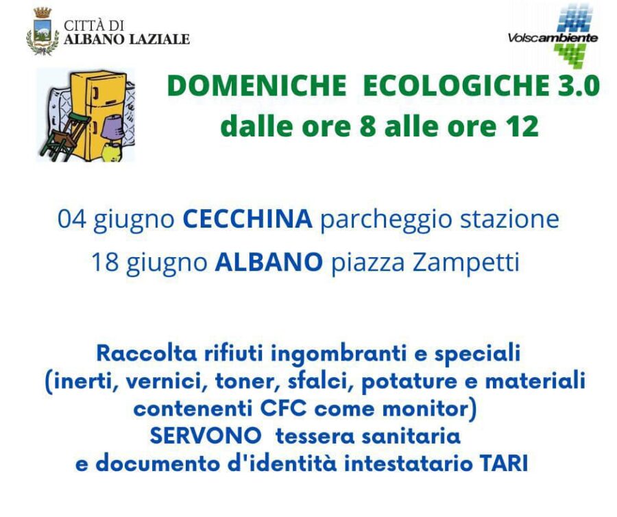 Albano, ritornano gli appuntamenti con le domeniche ecologiche