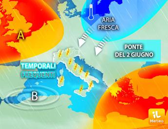 Temporali e niente caldo per il ponte del 2 giugno: il meteo