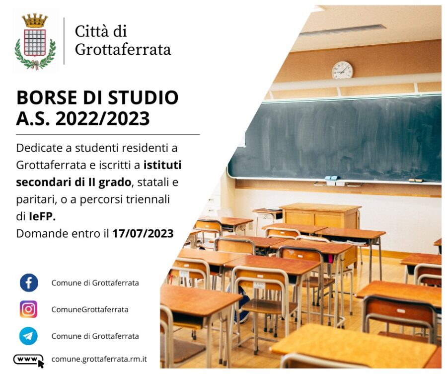 Grottaferrata, Borse di Studio A.S. 2022/2023