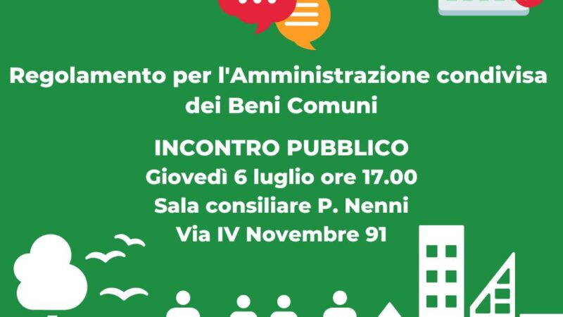 Ciampino, incontro sull’amministrazione condivisa dei beni comuni