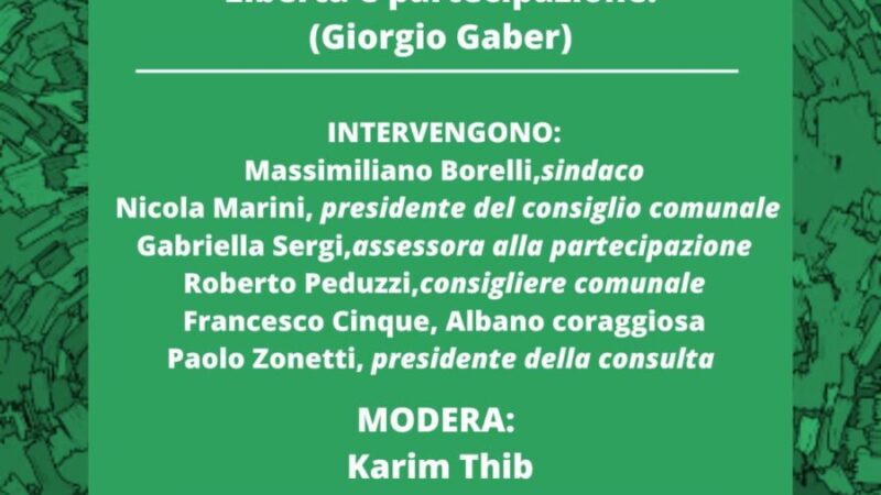 Albano, mercoledì 14 giugno incontro per “Consultarsi” alla Palazzina Vespignani alle 18:00