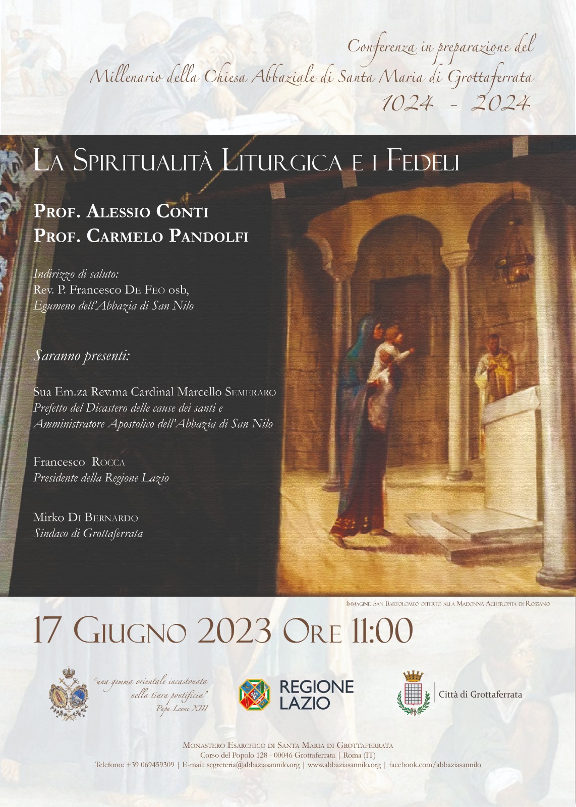 Grottaferrata, il convegno “La Spiritualità Liturgica e i Fedeli” presso la sala convegni dell’Abbazia di San Nilo