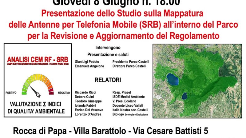 Rocca di Papa, domani convegno sulla mappatura delle antenne sul territorio dei Castelli