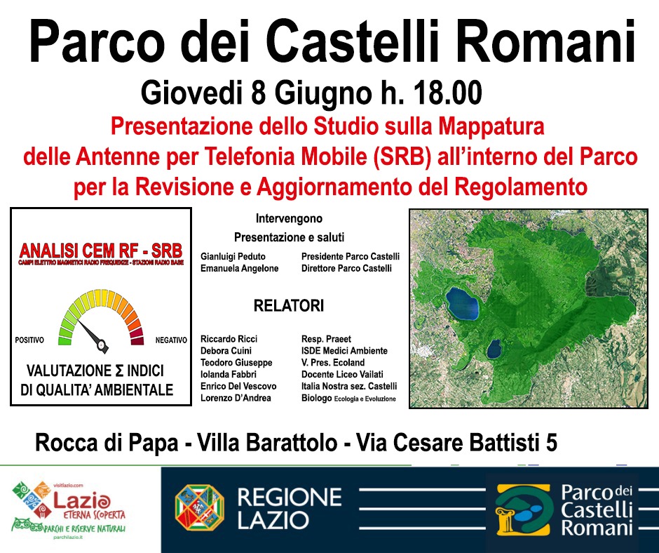 Rocca di Papa, domani convegno sulla mappatura delle antenne sul territorio dei Castelli