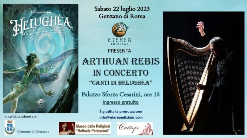 Genzano, Arthuan Rebis in concerto, 22 luglio 2023 alle ore 18,00 a Palazzo Sforza Cesarini