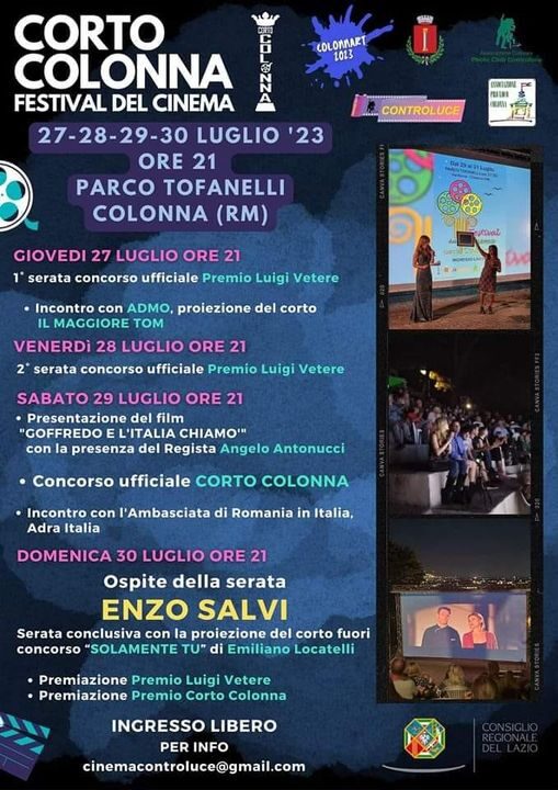 Colonna, Terza Edizione del Festival del Cinema: Corto Colonna