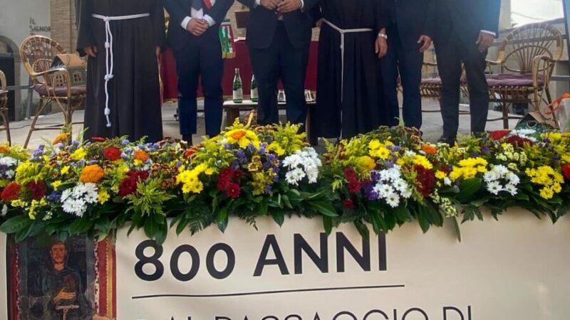 Bellegra, il Presidente della Regione Lazio Francesco Rocca in visita per gli 800 anni del passaggio di San Francesco