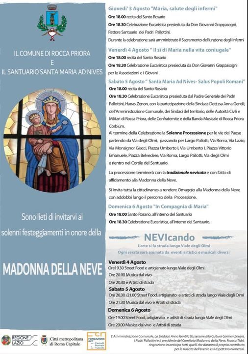 Rocca Priora, Festa della Madonna della Neve, l’incanto della nevicata d’agosto e “L’arte che si fa strada”