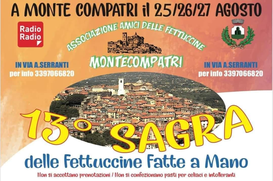 Dal 25 Al 27 Agosto a Monte Compatri la Sagra delle fettuccine fatte a mano