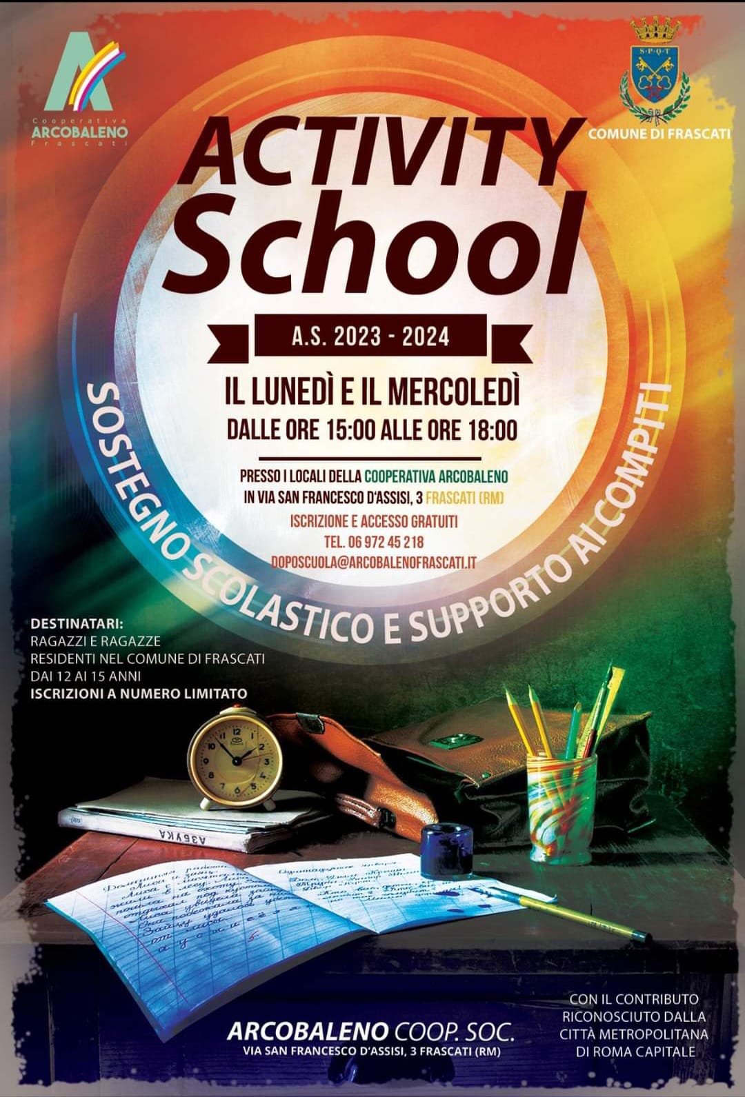 Frascati, “Activity School”: sostegno scolastico e aiuto compiti