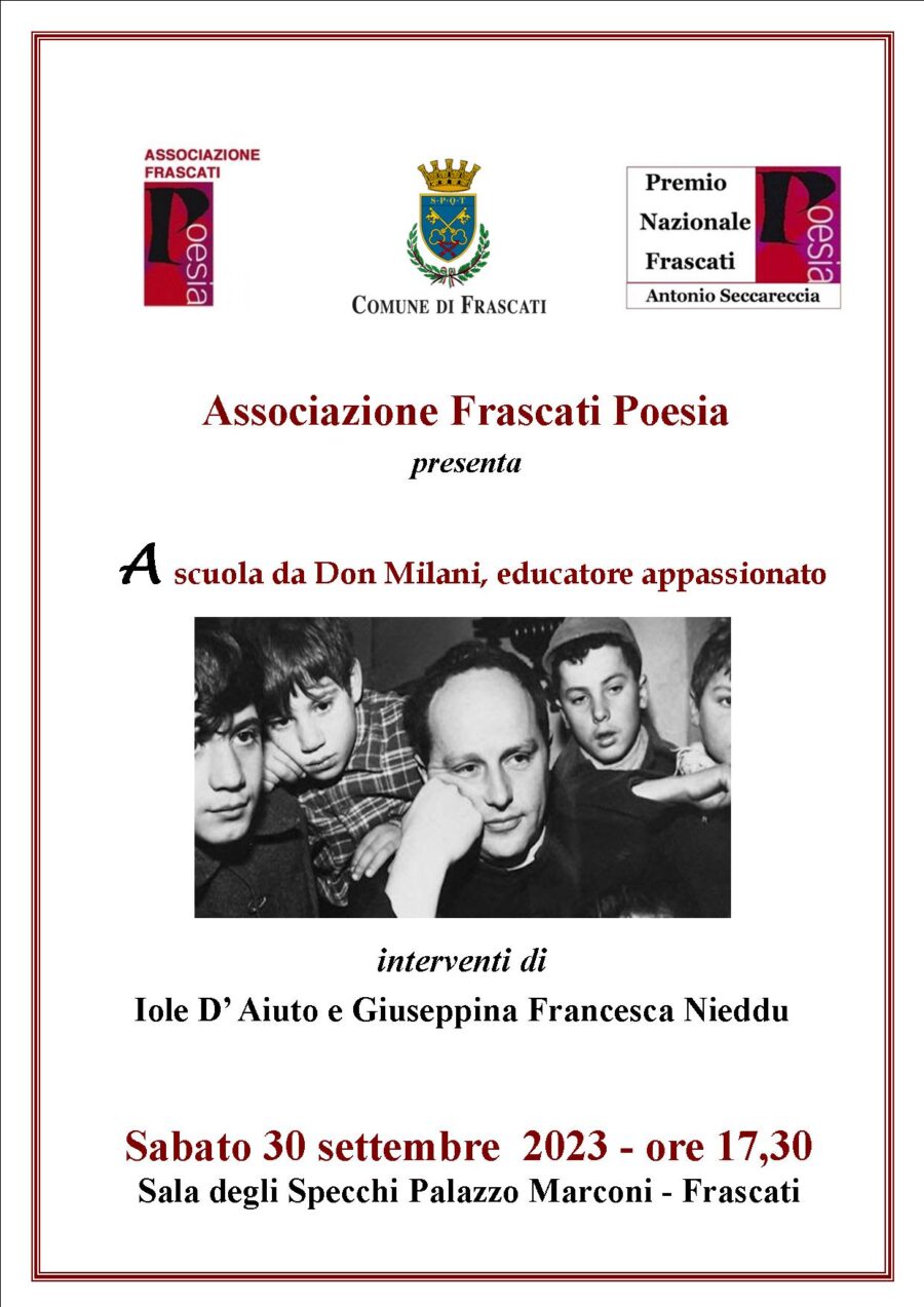 Frascati, l’Associazione Frascati Poesia, presenta un incontro dedicato a Don Lorenzo Milani