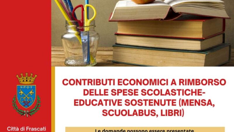 Frascati, concessione di rimborso delle spese scolastiche-educative del 2023