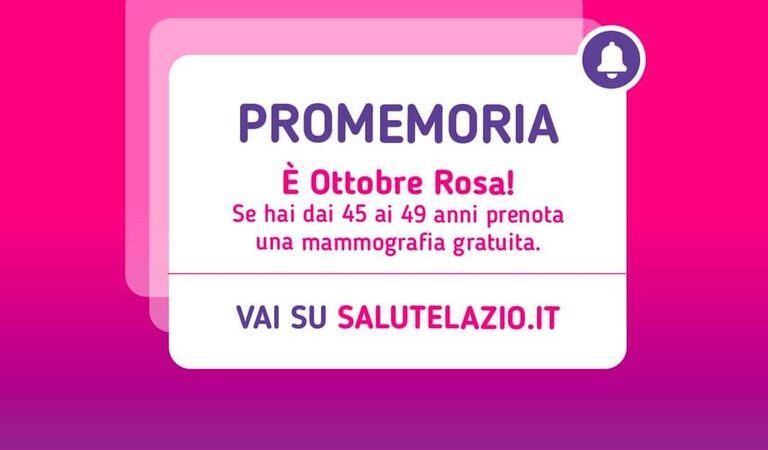 Colonna, Ottobre Rosa: mese della prevenzione del tumore al seno