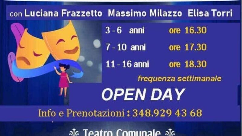 Rocca Priora, open day con lezioni gratuite di teatro