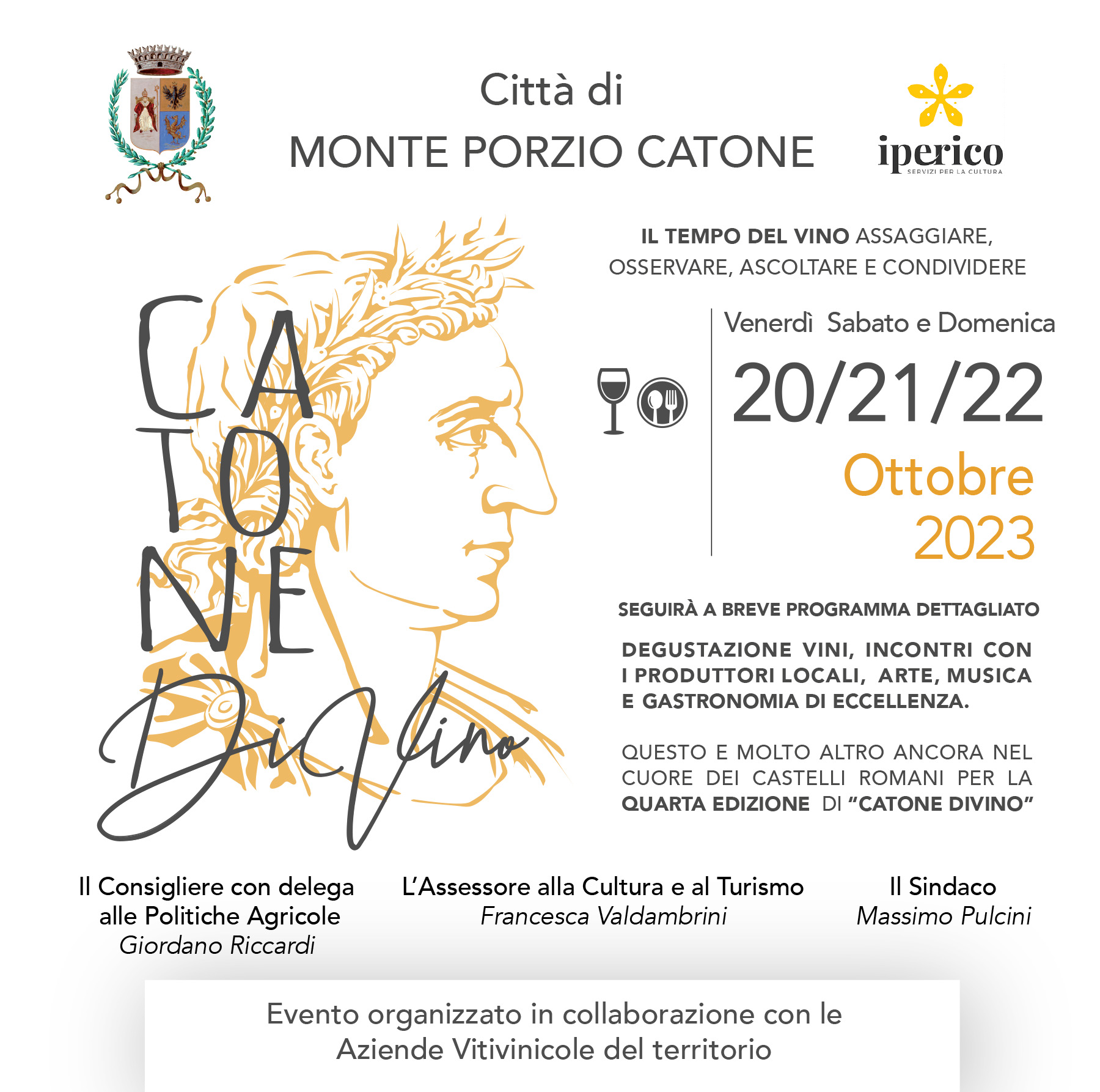 Monte Porzio Catone, Catone Divino: IV Edizione, 20-21-22 ottobre 2023