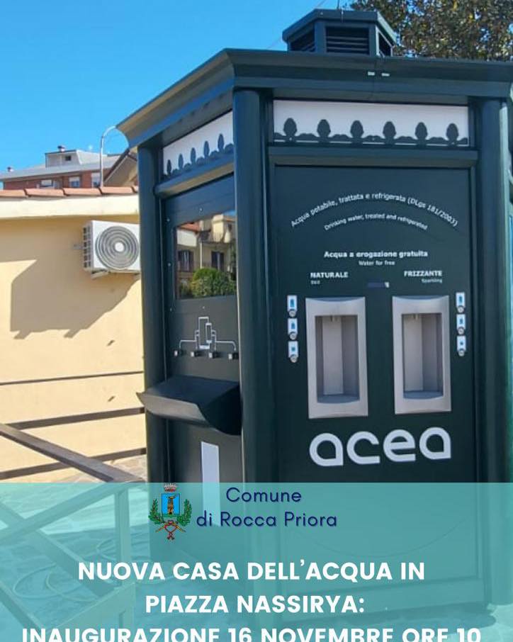 Rocca Priora, arriva la seconda Casa dell’Acqua di acea ato2 spa