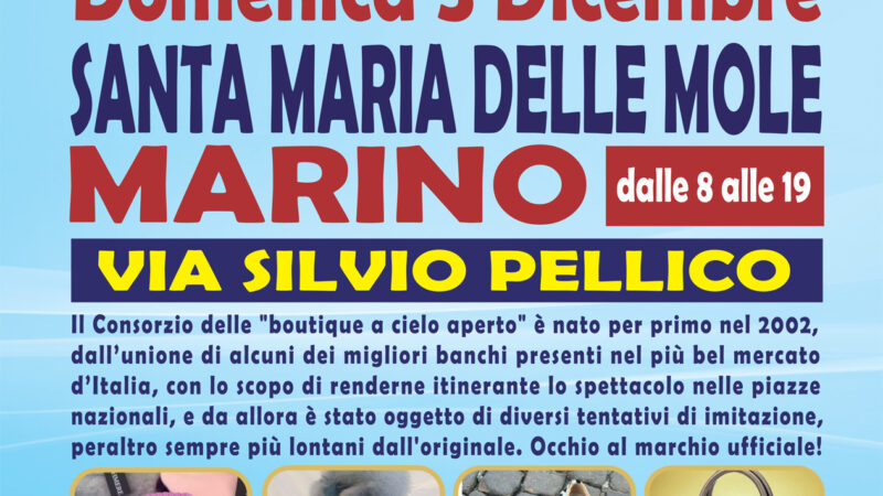 Marino, Gli Ambulanti di Forte dei Marmi: “boutique a cielo aperto” a Santa Maria delle Mole il 3 dicembre