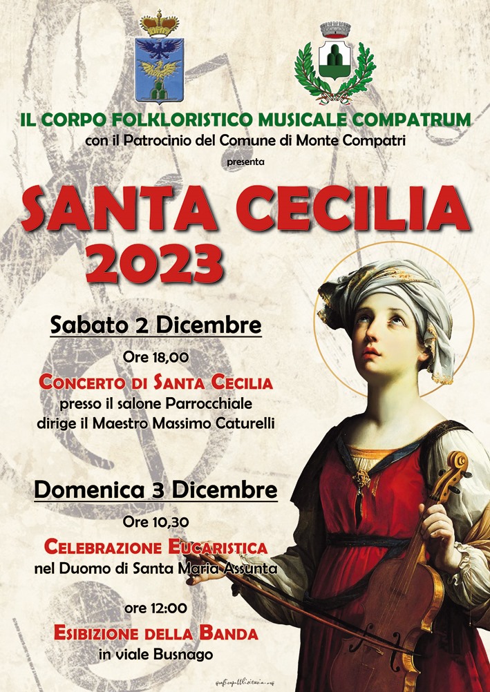 Monte Compatri, Santa Cecilia: sabato e domenica le celebrazioni con il Corpo Folkloristico Musicale “Compatrum”