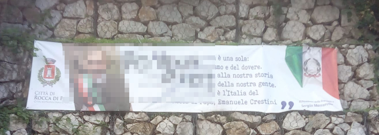 Rocca di Papa, le dichiarazioni del sindaco Calcagni riguardo gli atti vandalici sullo striscione di Crestini