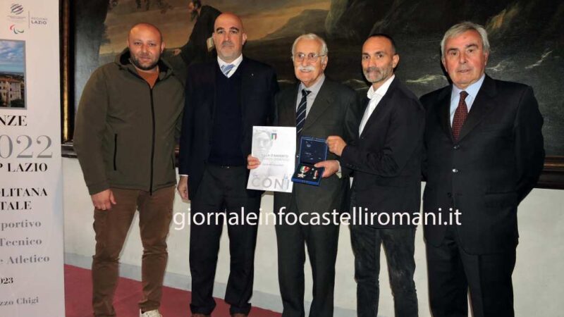 Ariccia, premiazioni del Coni e Cip al Merito Sportivo e Tecnico a Palazzo Chigi, tra i premiati Gianfranco Guicciardi